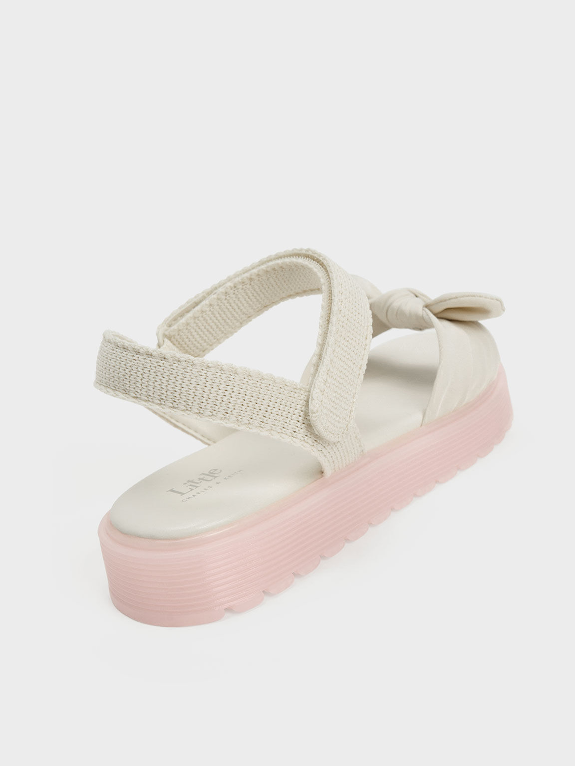 Girls' Nylon Knotted Sandals, Chalk, hi-res