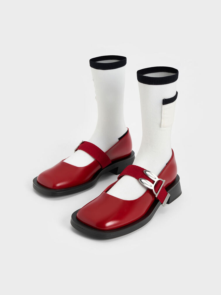 Judy Hopps Metallic Accent Mary Janes, Red, hi-res