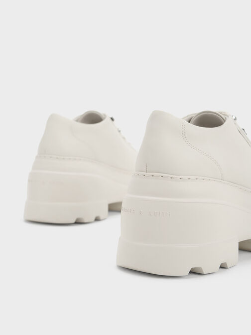 Crystal Heart-Motif Lace-Up Oxfords, Chalk, hi-res