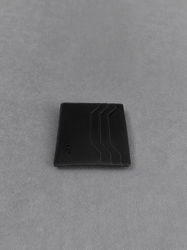 Leather Multi-Slot Card Holder, Black, hi-res