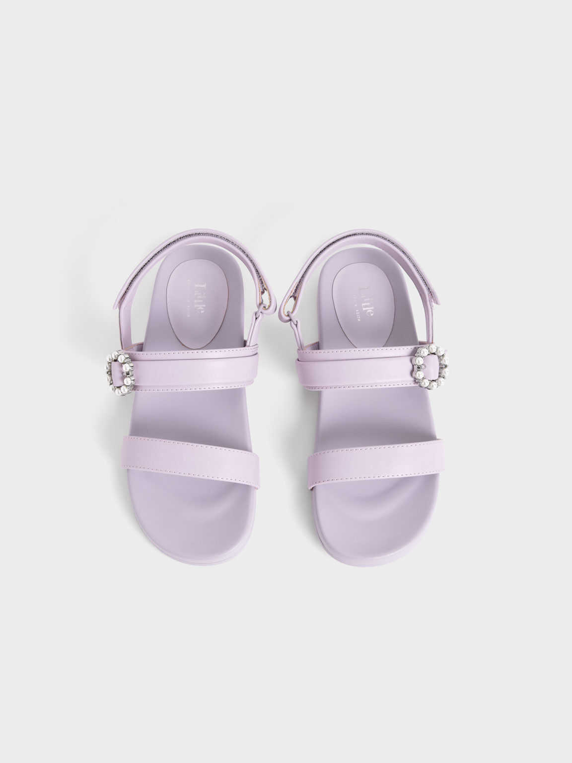 Girls' Bead-Embellished Back-Strap Sandals, Lilac, hi-res