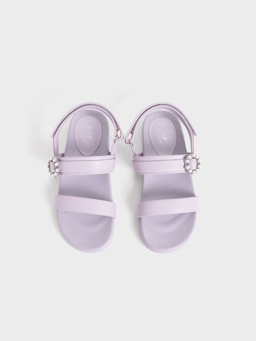 兒童閃鑽厚底涼鞋, 紫丁香色, hi-res