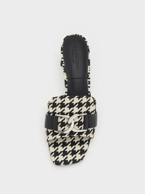 Gabine Houndstooth Leather Heeled Mules, Multi, hi-res