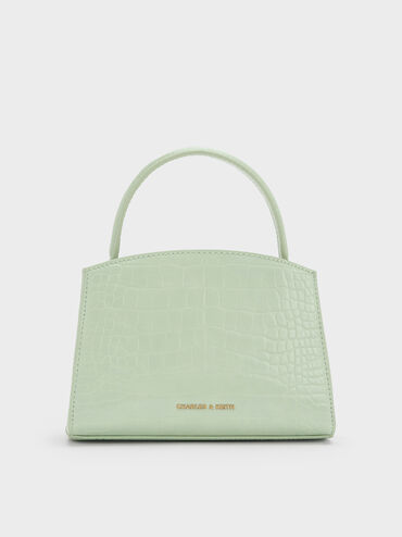 Aubrielle Croc-Effect Top Handle Bag, Mint Green, hi-res