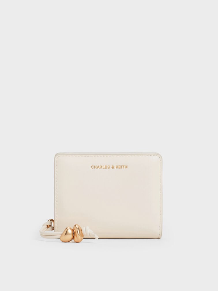 Augustine Sculptural-Detail Small Wallet, Cream, hi-res