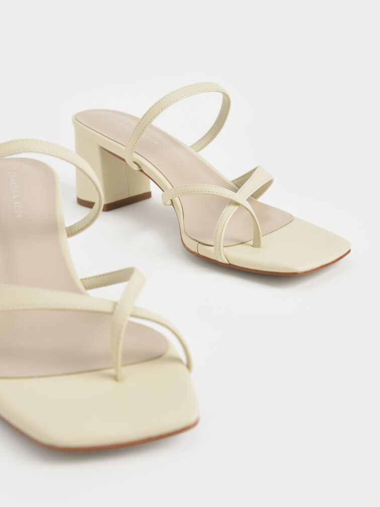 Block Heel Toe Loop Sandals, Chalk, hi-res