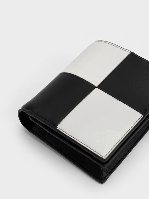 Georgette Checkered Small Wallet, Multi, hi-res