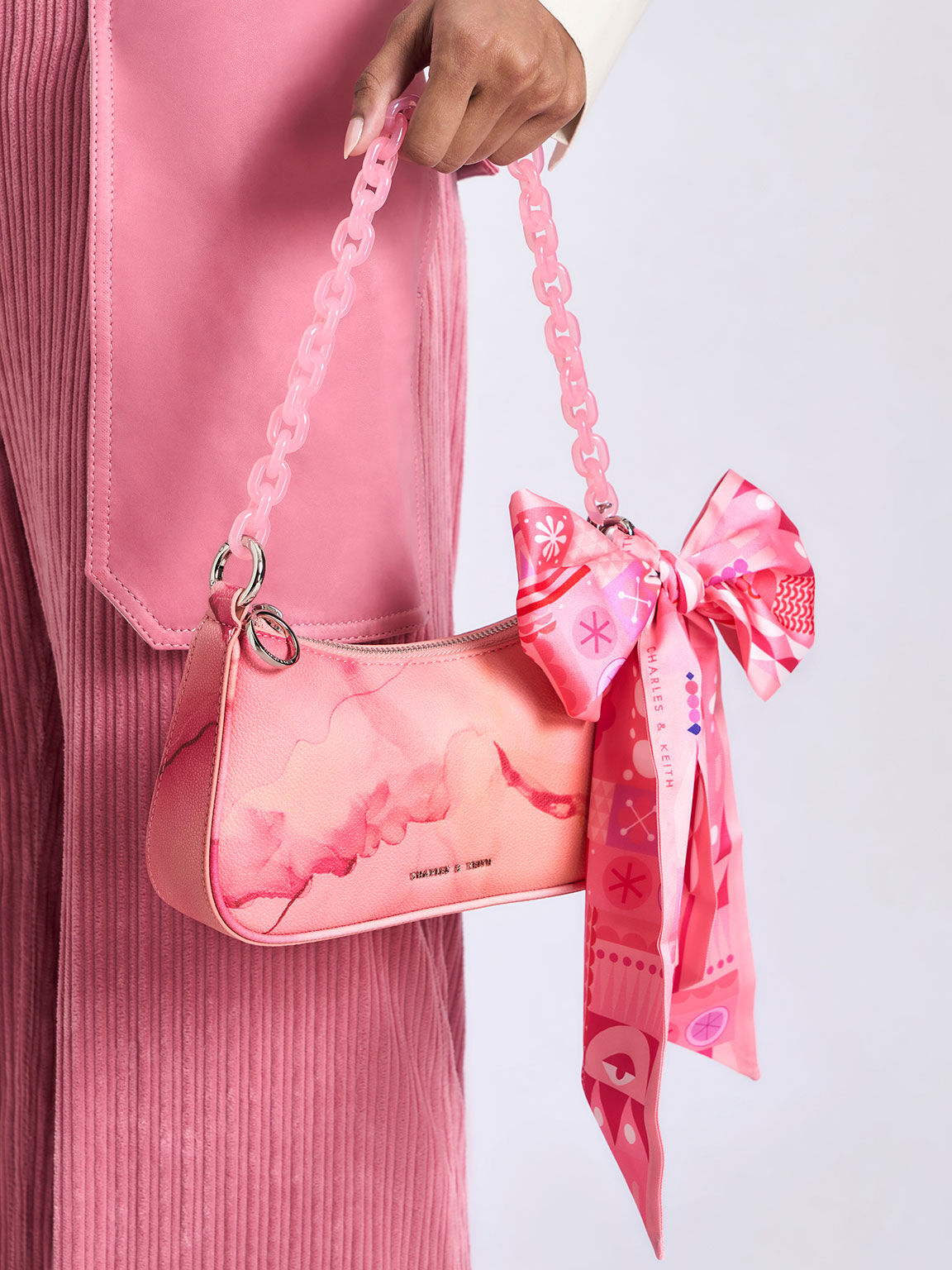 Alcott Scarf Printed Bag, Pink, hi-res