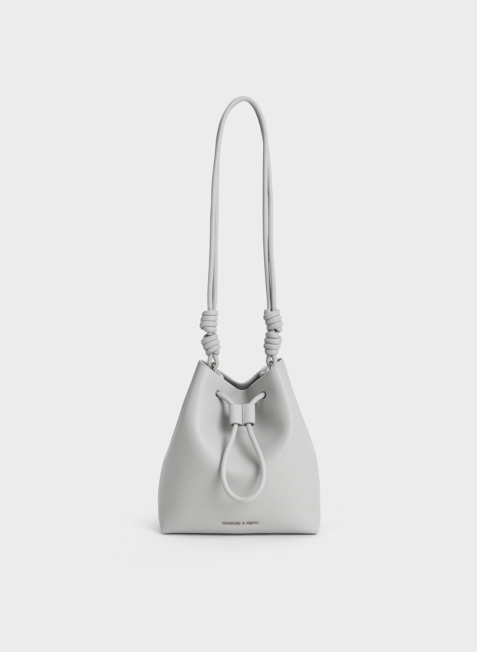 Leia Knotted Bucket Bag, Grey, hi-res