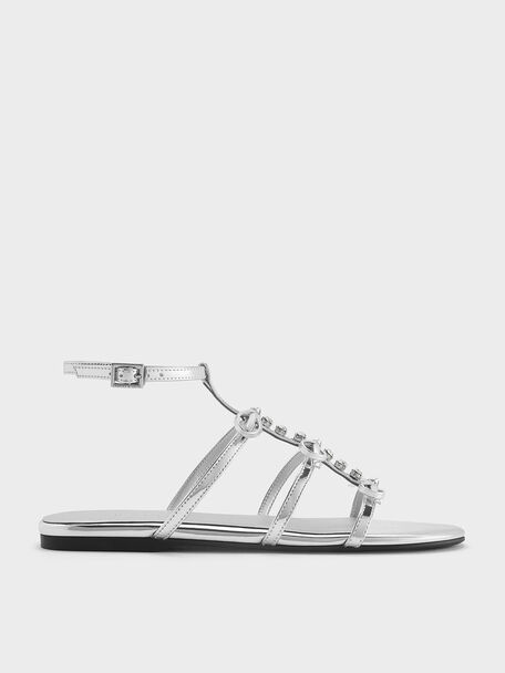 Nude Satin Square-Toe Mary Jane Ballet Flats | CHARLES & KEITH