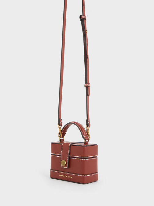 Mini Bronte Contrast Trim Top Handle Bag, Mocha, hi-res