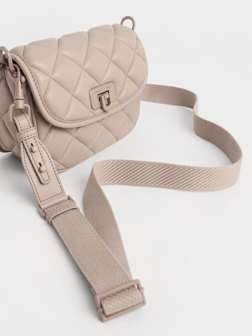 Cressida Quilted Crossbody Bag, Taupe, hi-res