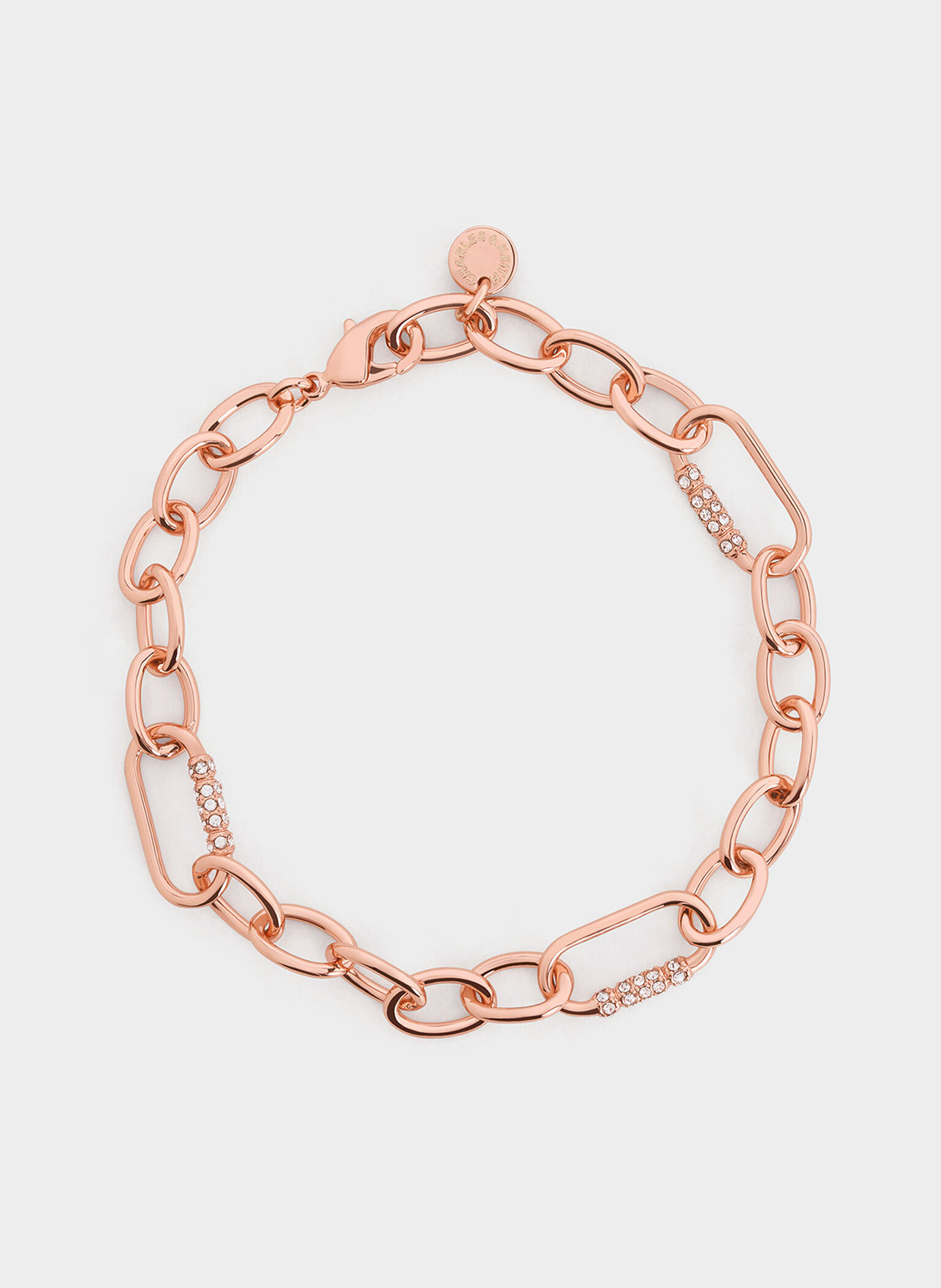 Reagan Crystal Chain-Link Bracelet, Rose Gold, hi-res