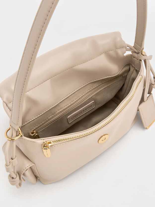 Khai Ruched Top Handle Bag, Oat, hi-res