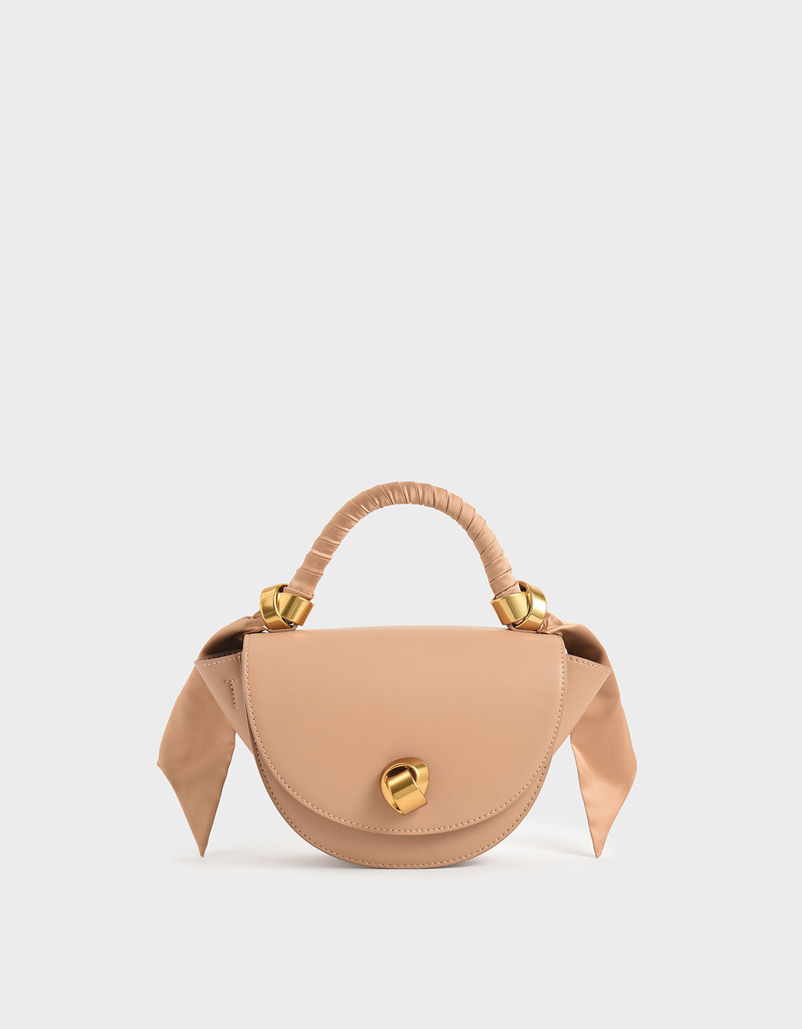 Charles and keith satin scarf semi circle bag hot sale