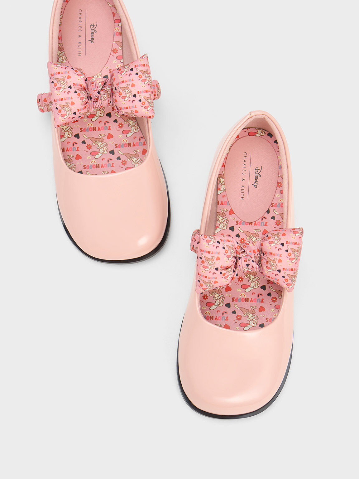 Girls' Judy Hopps Puffy Bow Ballerinas, Pink, hi-res