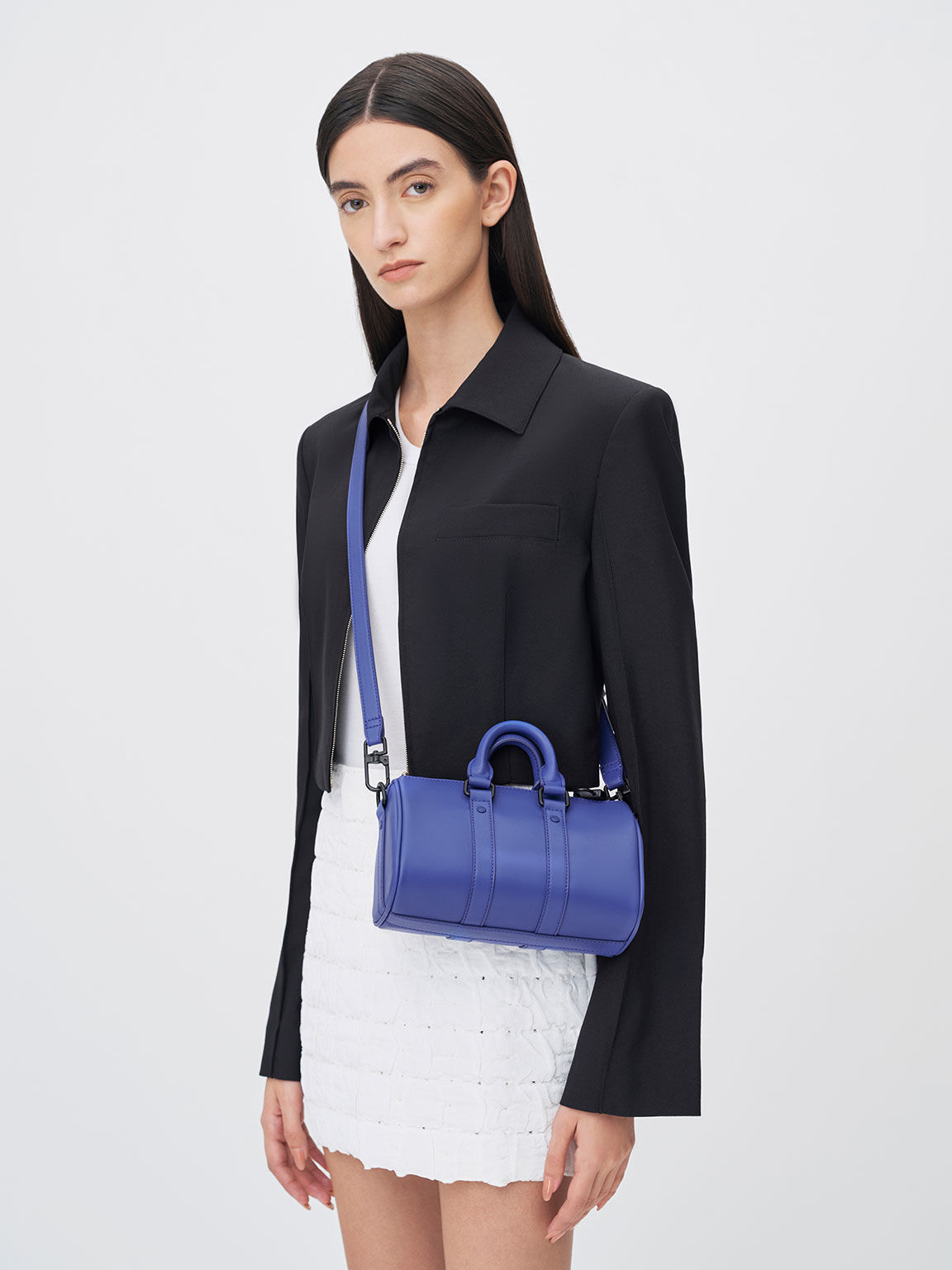 Blue Balta Chain-Link Bowling Bag - CHARLES & KEITH LK