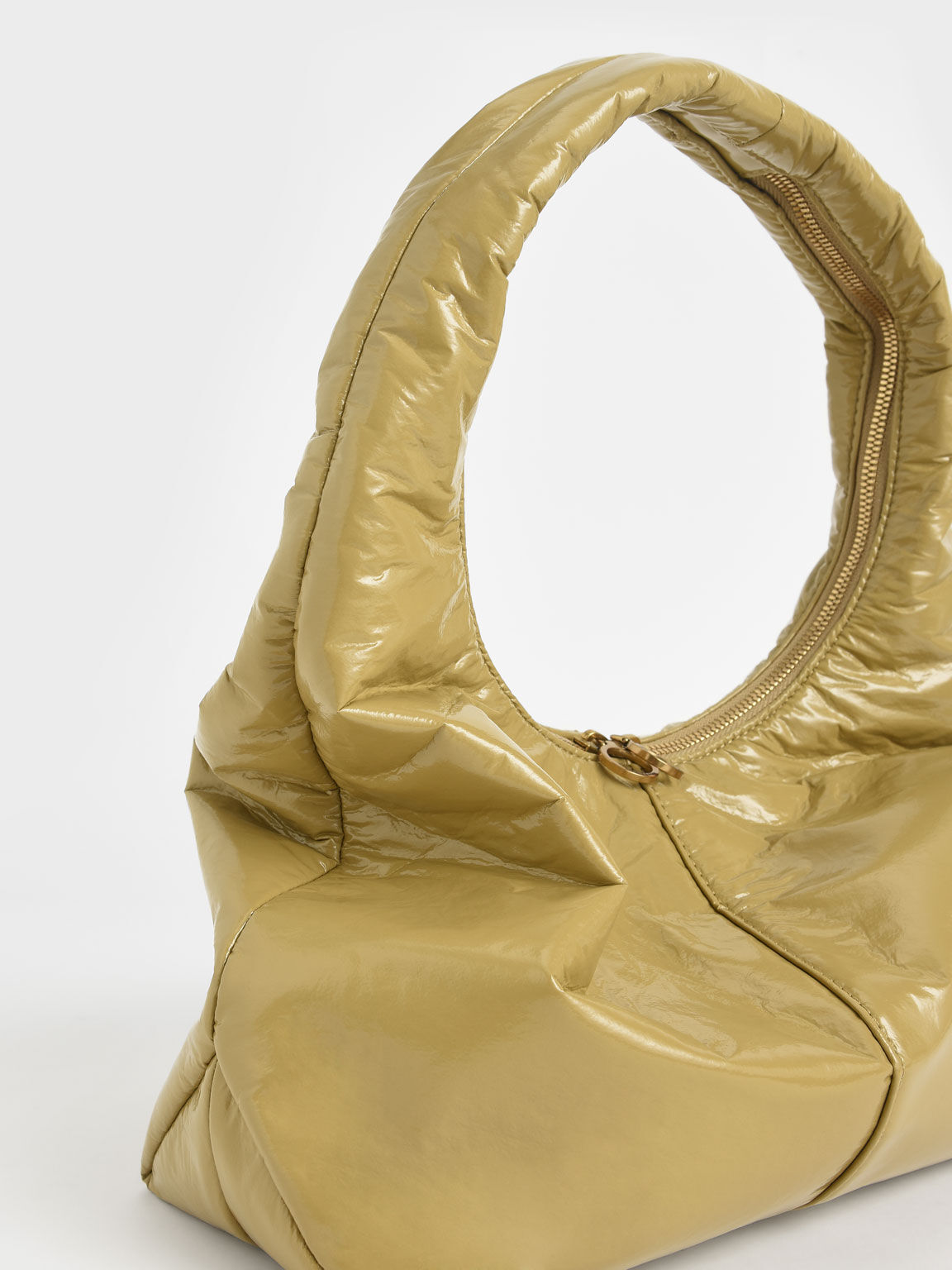 Arch Wrinkled-Effect Large Hobo Bag, Sand, hi-res