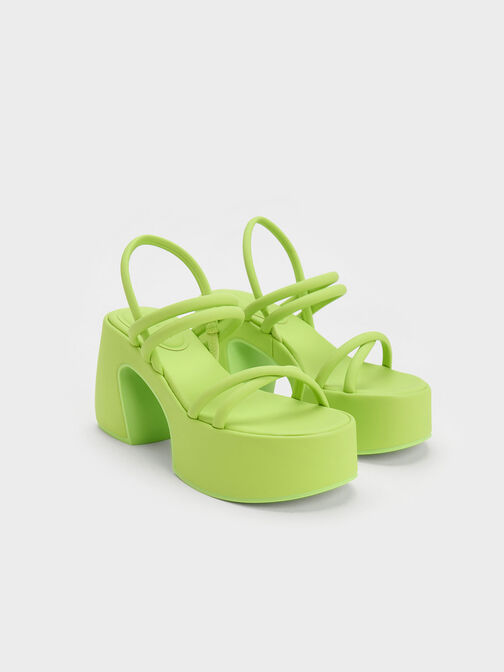 Nerissa Tubular Platform Sandals​, Lime, hi-res