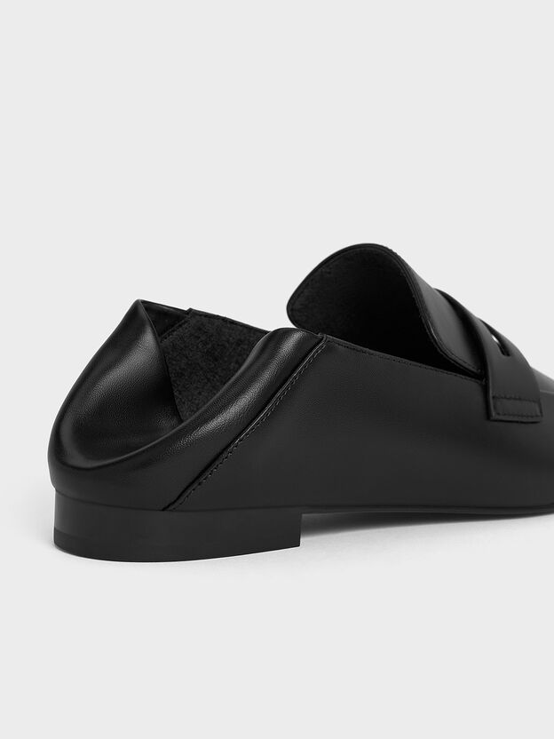 Mocasines con punta de almendra, Negro, hi-res