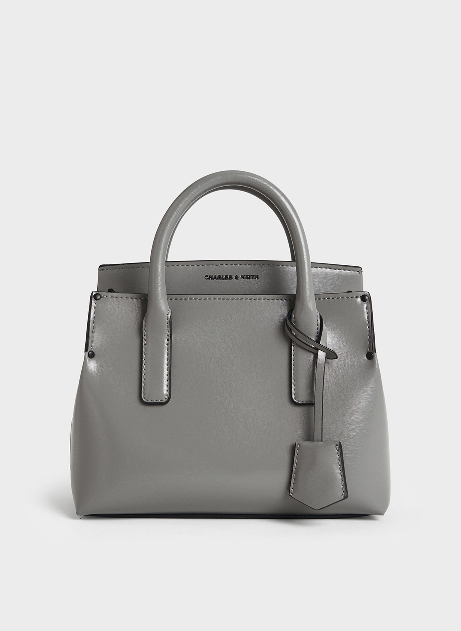 Rene Structured Top Handle Bag, Grey, hi-res