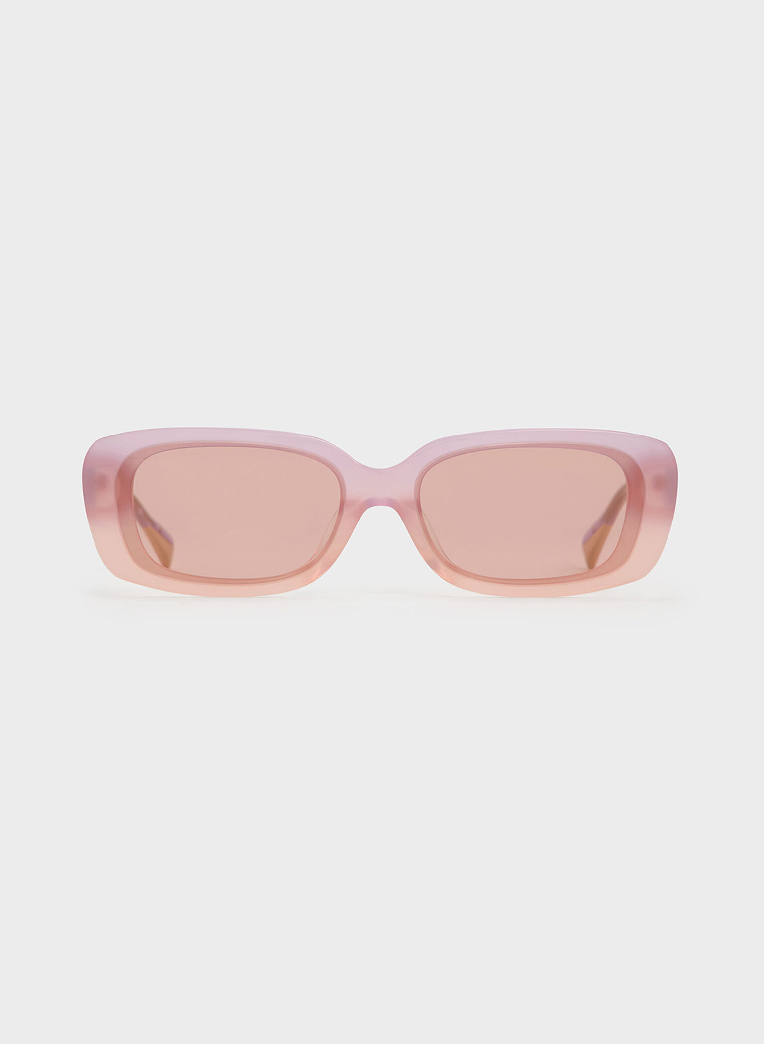 Aubrey Rectangular Recycled Acetate Sunglasses, Jelly Pink, hi-res