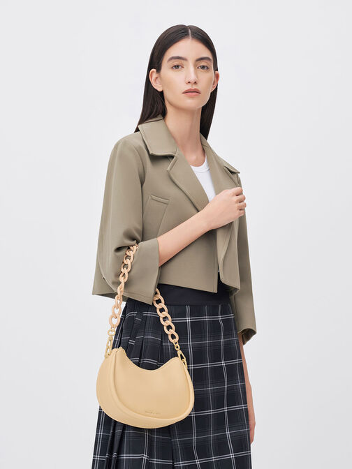 Lana Curved Shoulder Bag, Beige, hi-res