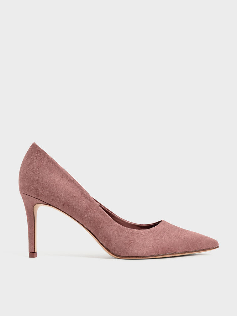 Emmy Textured Pointed-Toe Stiletto Pumps, Mauve, hi-res