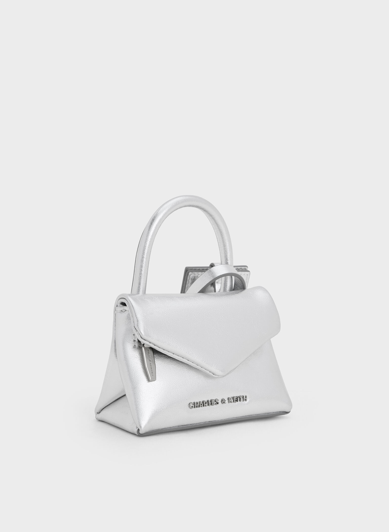 Andromeda Metallic Micro Bag Charm, Silver, hi-res
