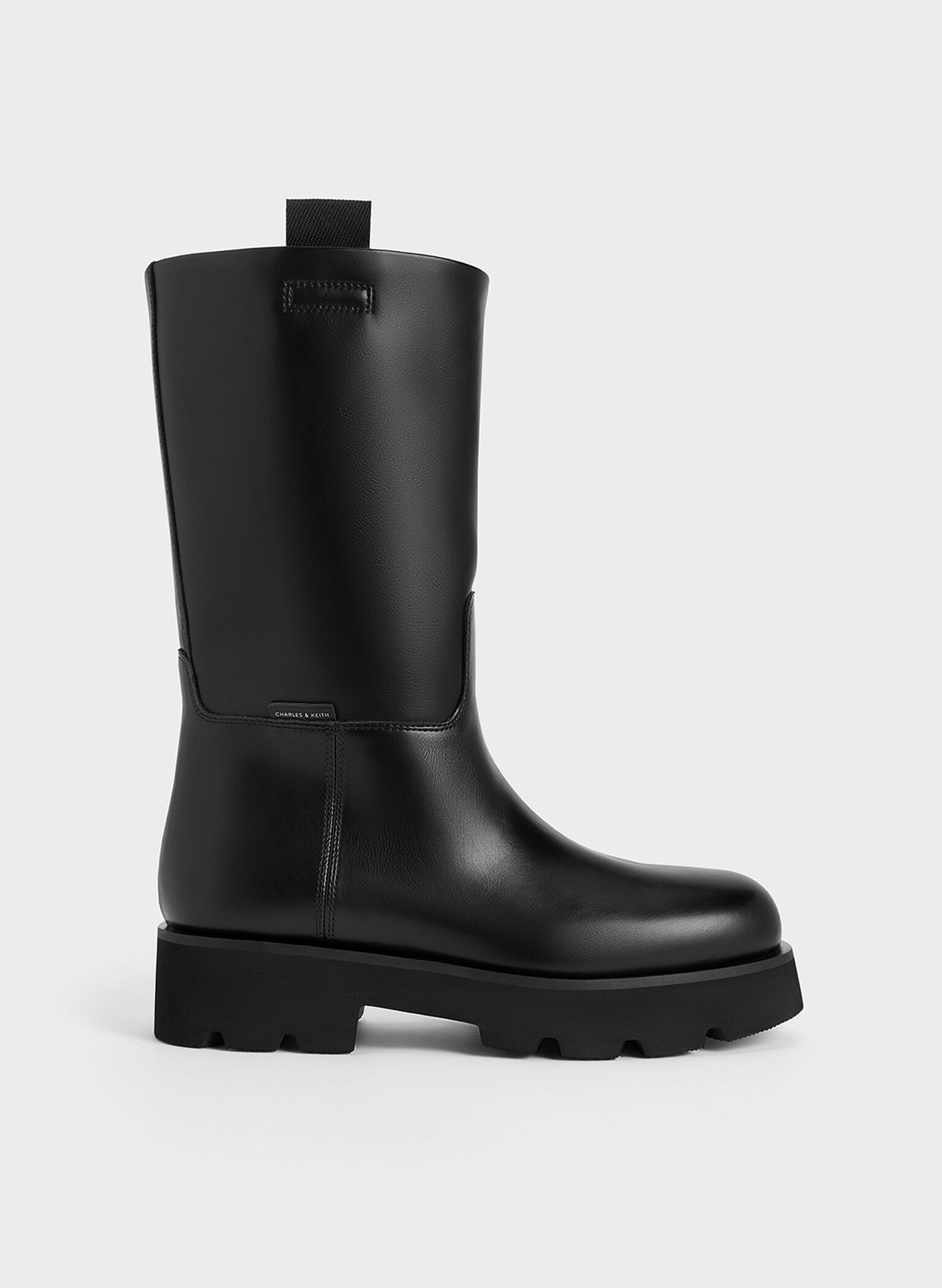 Botas de caña media con doble tira, Negro, hi-res