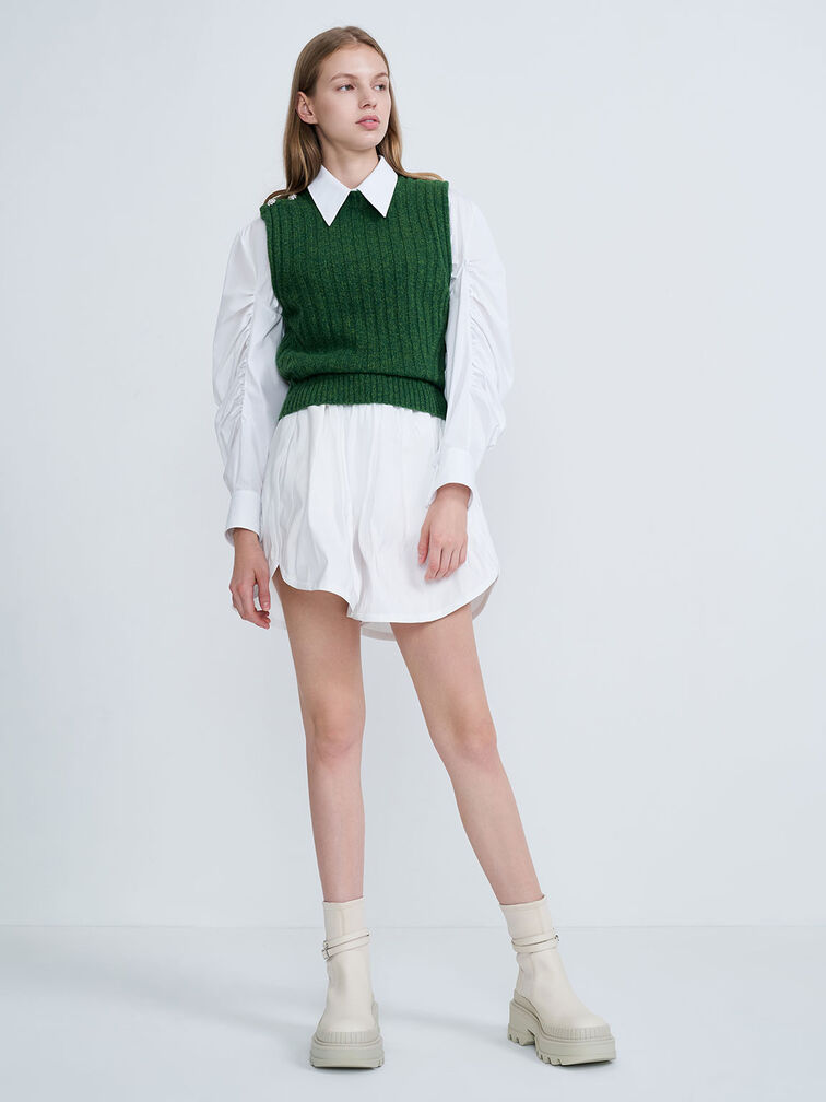 Slip-On Platform Ankle Boots, Chalk, hi-res