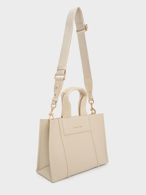 Minibolso tote Shalia, Beige, hi-res