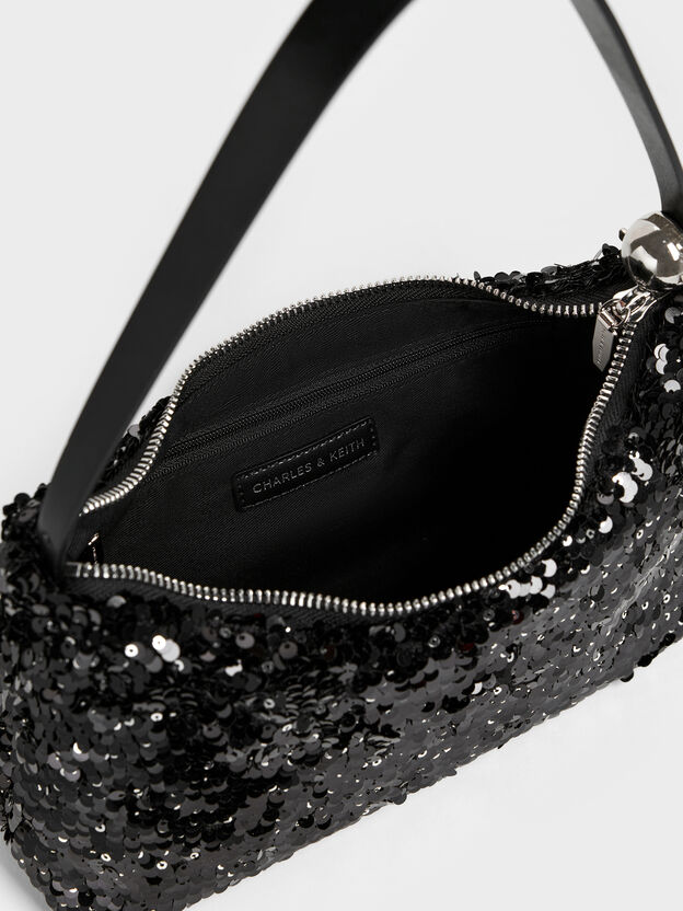 Bolso de doble uso con lentejuelas Jesmyn, Noir, hi-res