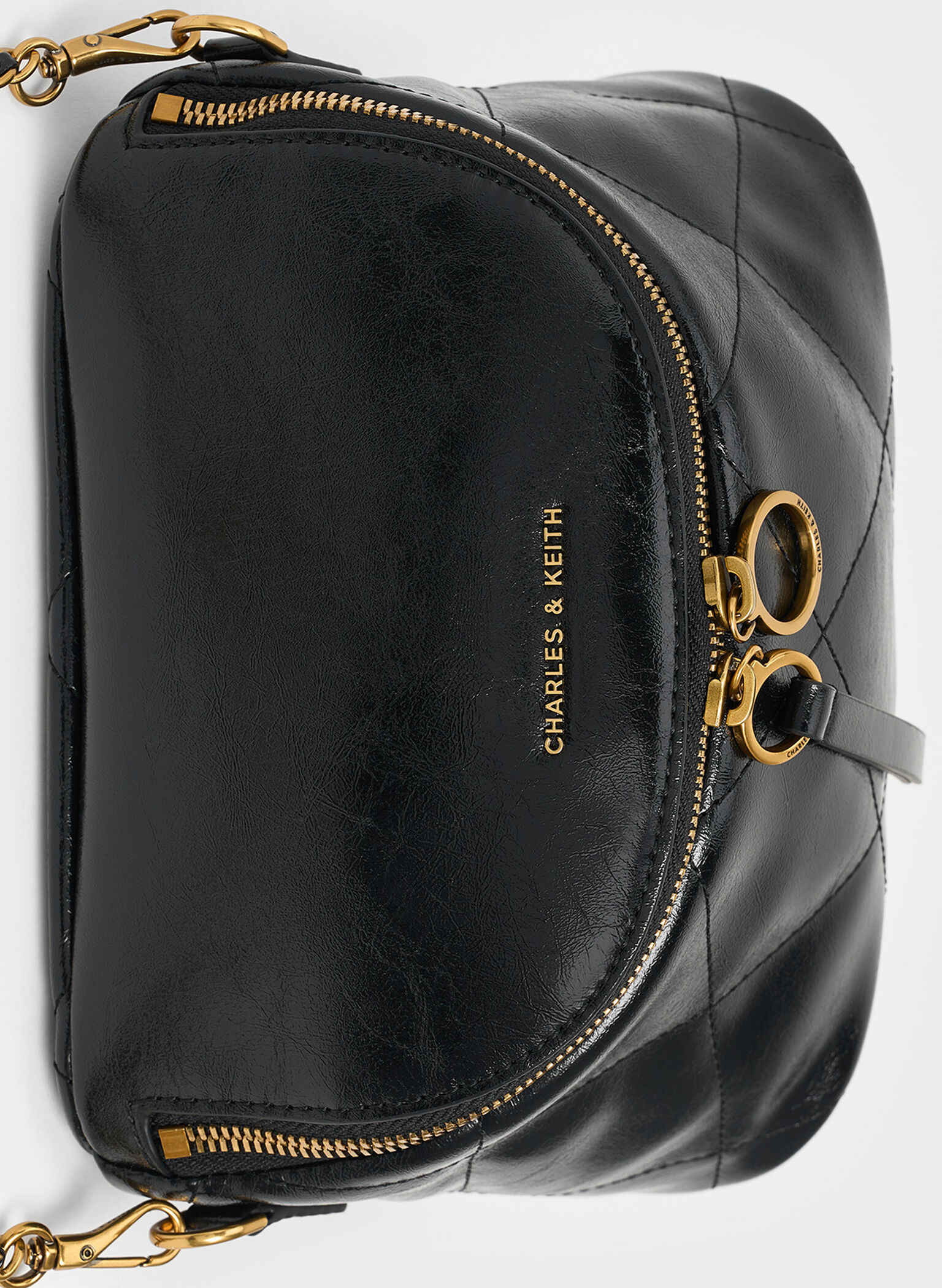 Apfra Quilted Crossbody Bag, Black, hi-res