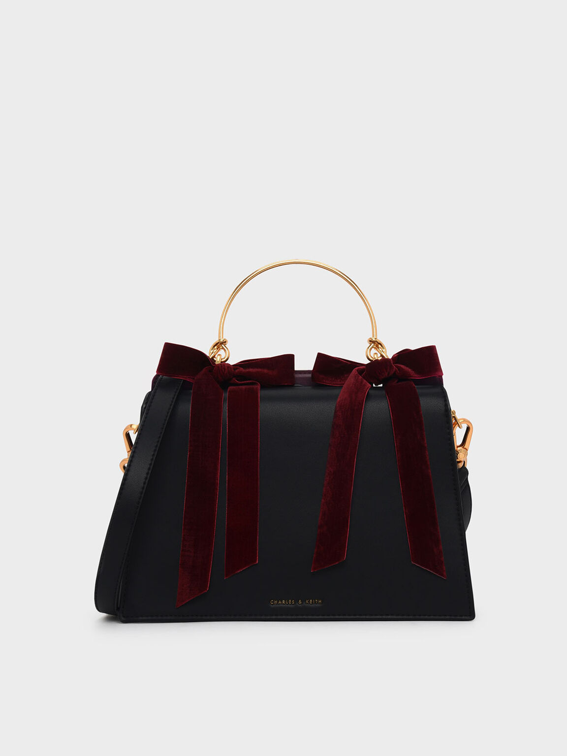 Black Velvet Bow Detail Handbag Charles Keith My
