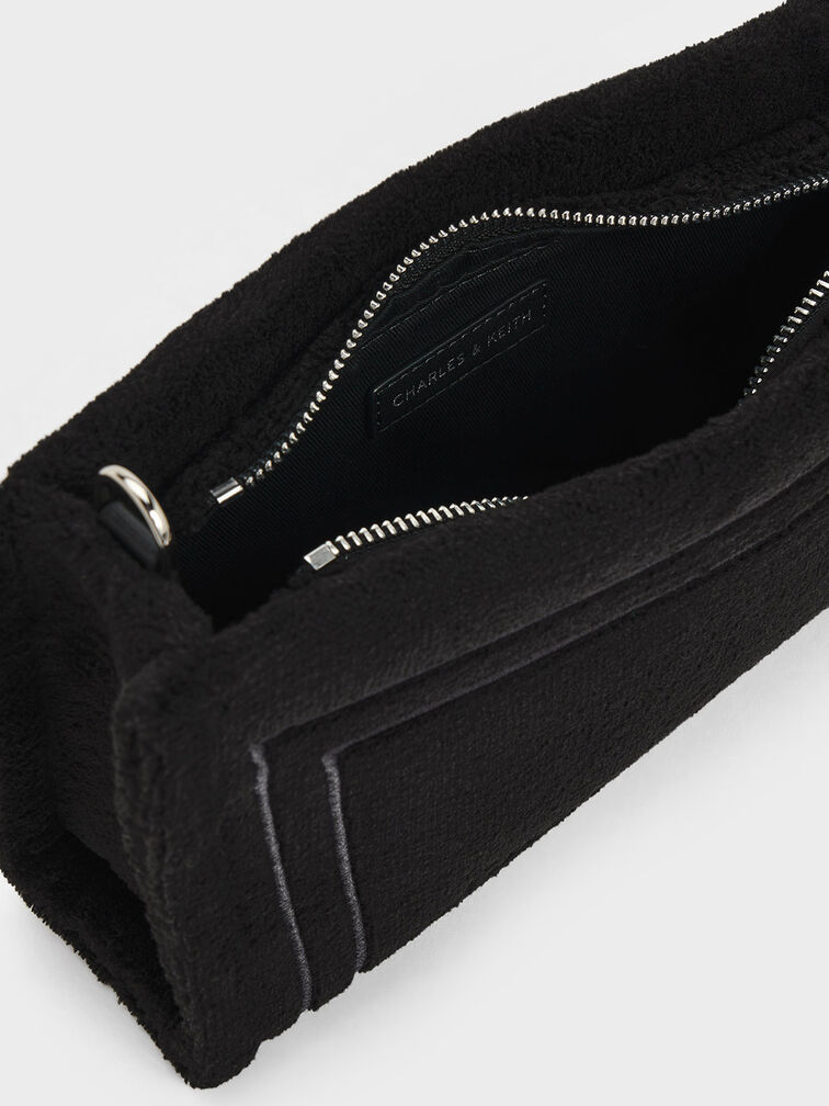 Loey Textured Shoulder Bag, Black, hi-res