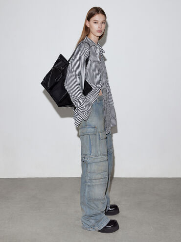 Thora Multi-Pocket Tote Bag, Noir, hi-res