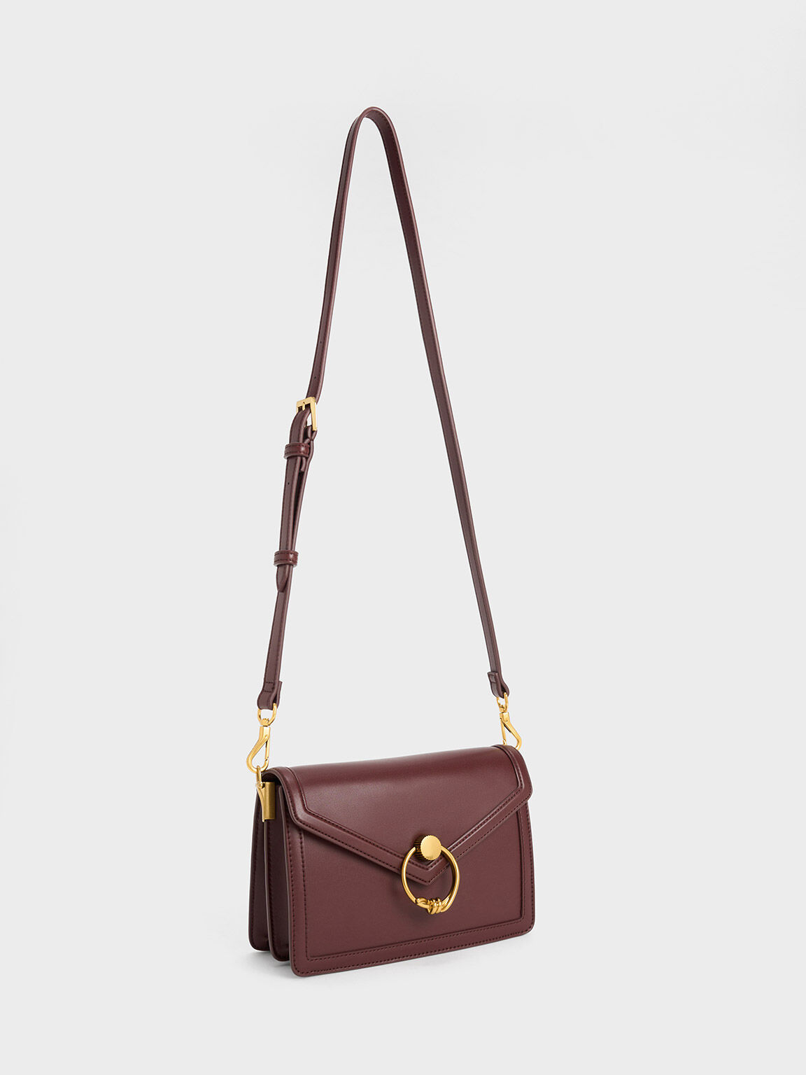 Joelle Envelope Shoulder Bag, Dark Chocolate, hi-res