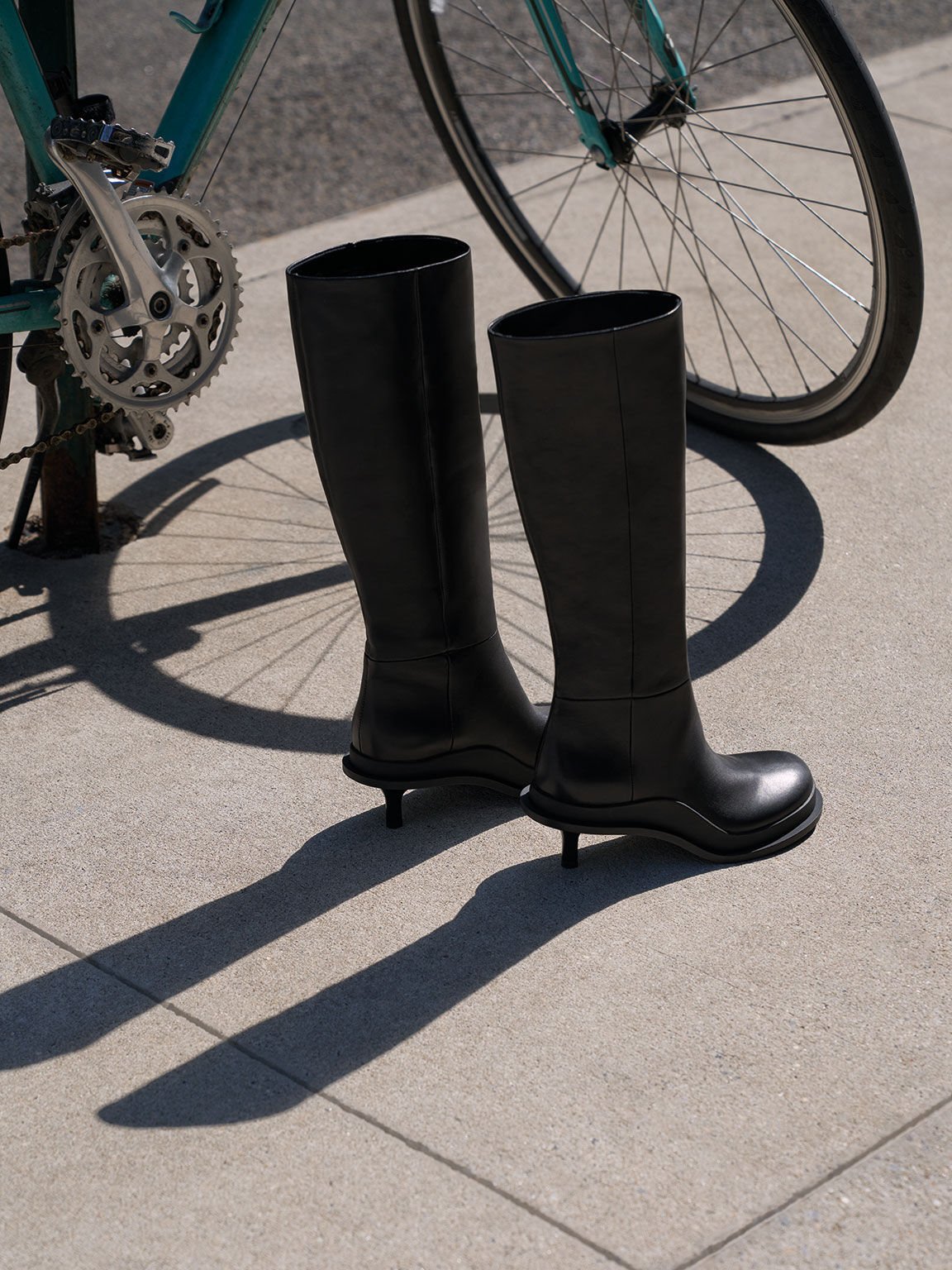 Frida Leather Knee-High Boots, Black, hi-res