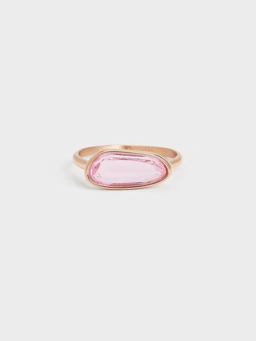 Evangeline Pink Crystal Ring, Rose Gold, hi-res