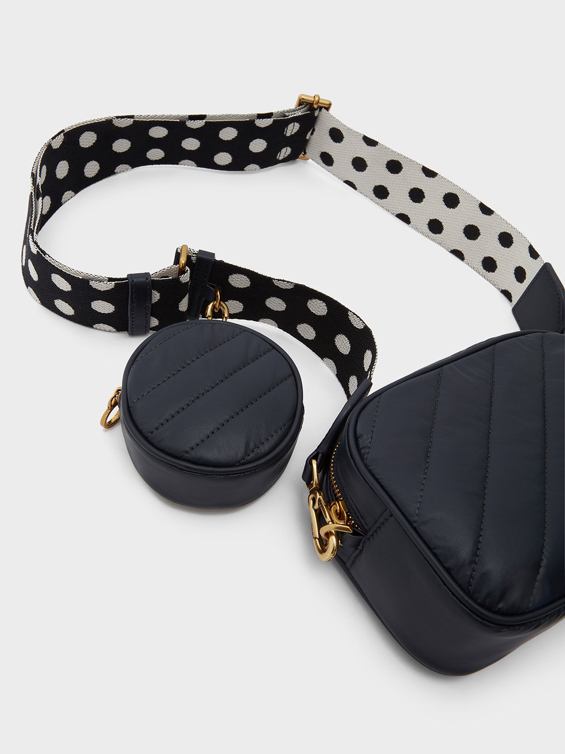 Navy Chailly Panelled Crossbody Bag Pouch CHARLES KEITH International
