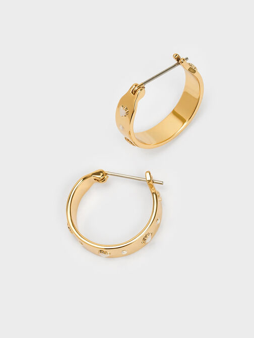 Leonora Small Hoop Earrings, Gold, hi-res