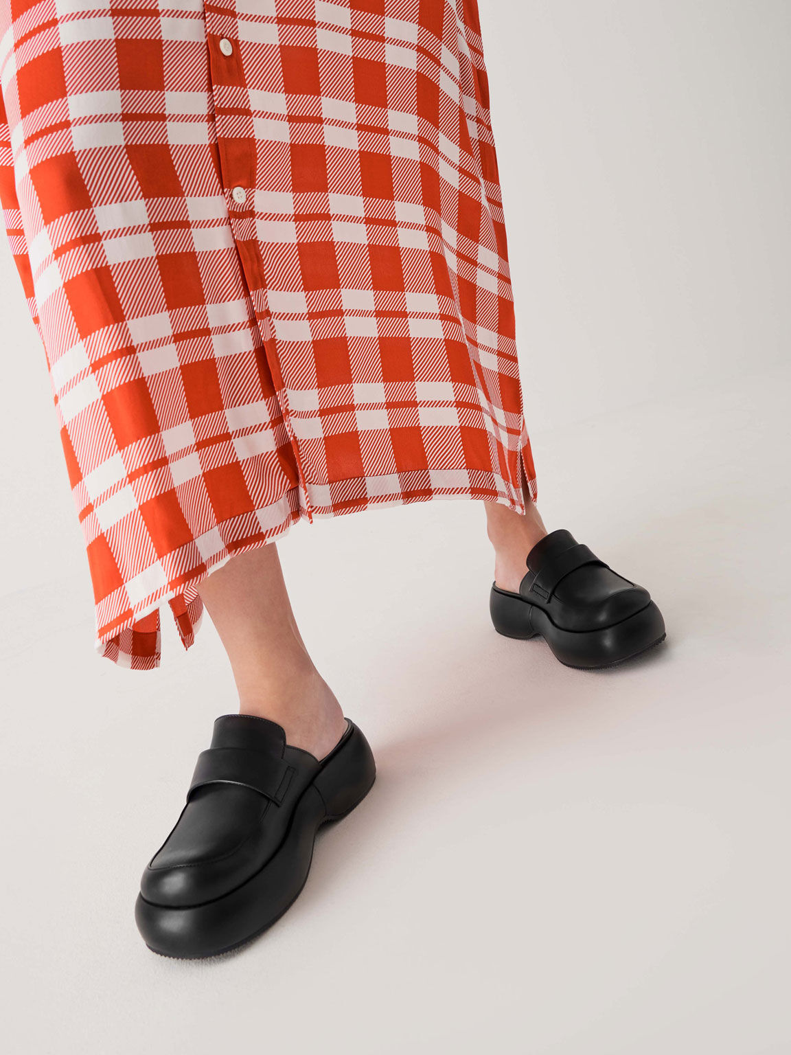 Rory Platform Penny Loafer Mules, Black, hi-res