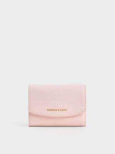 Briony Curved Flap Wallet, Light Pink, hi-res