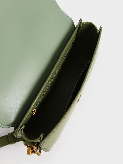 Gabine Two-Tone Saddle Bag​, Olive, hi-res