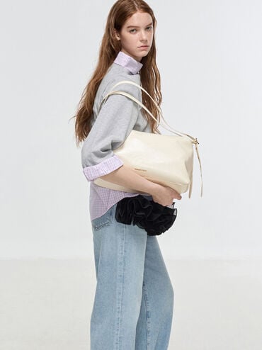 Rey Slouchy Shoulder Bag, Cream, hi-res