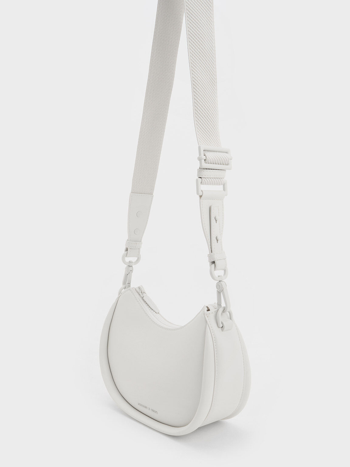 White Lana Curved Shoulder Bag CHARLES & KEITH PA