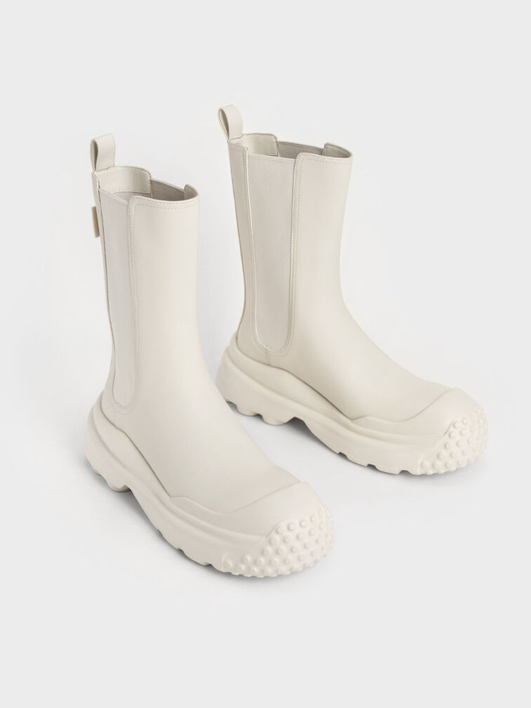 Elba Round-Toe Chelsea Boots, Chalk, hi-res