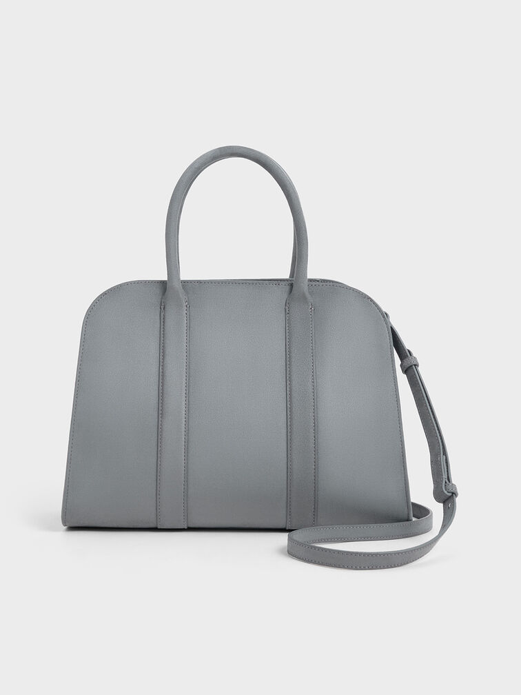 Bolso bolera Axel de gamuza sintética, Gris, hi-res