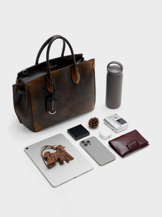 Large Ginevra Tote Bag, Brown, hi-res